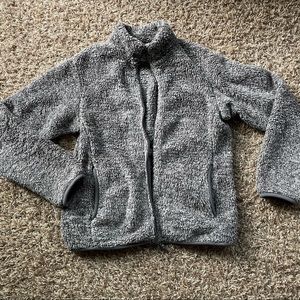 Uniqlo gray fluffy zip up jacket